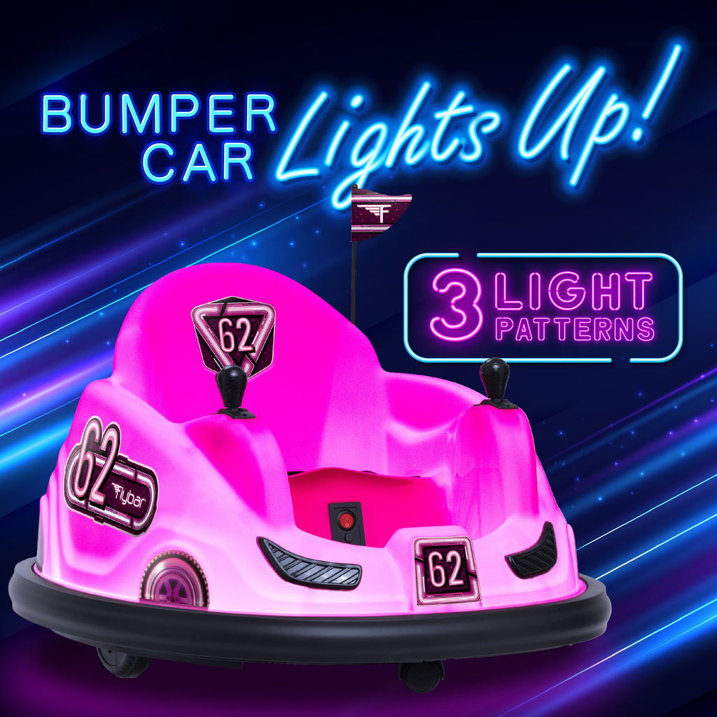 Pink Glow 6V Bumper Car, Battery Powered Ride on for Children by , Ages 1.5+, 66Lbs