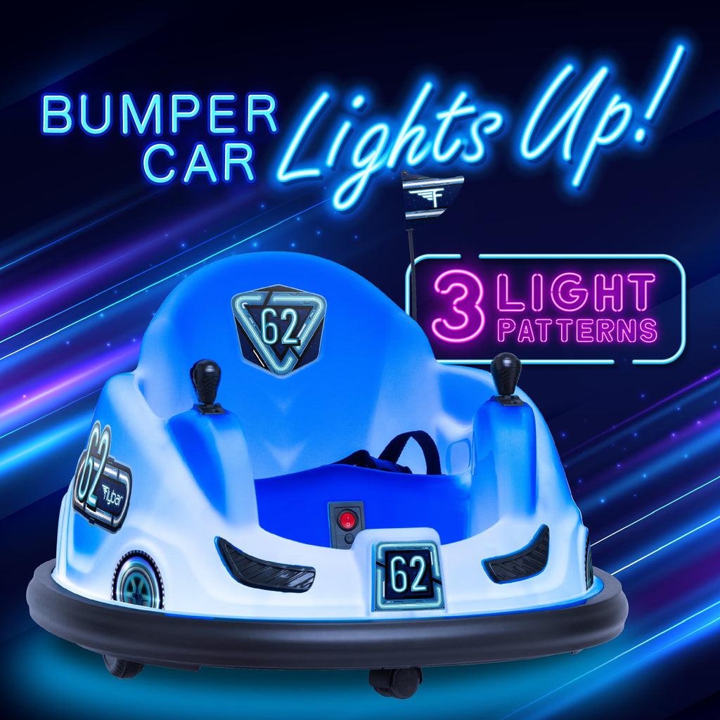 6V Blue Glow Bumper Car, Battery Powered Ride on for Children, Ages 1.5+, by