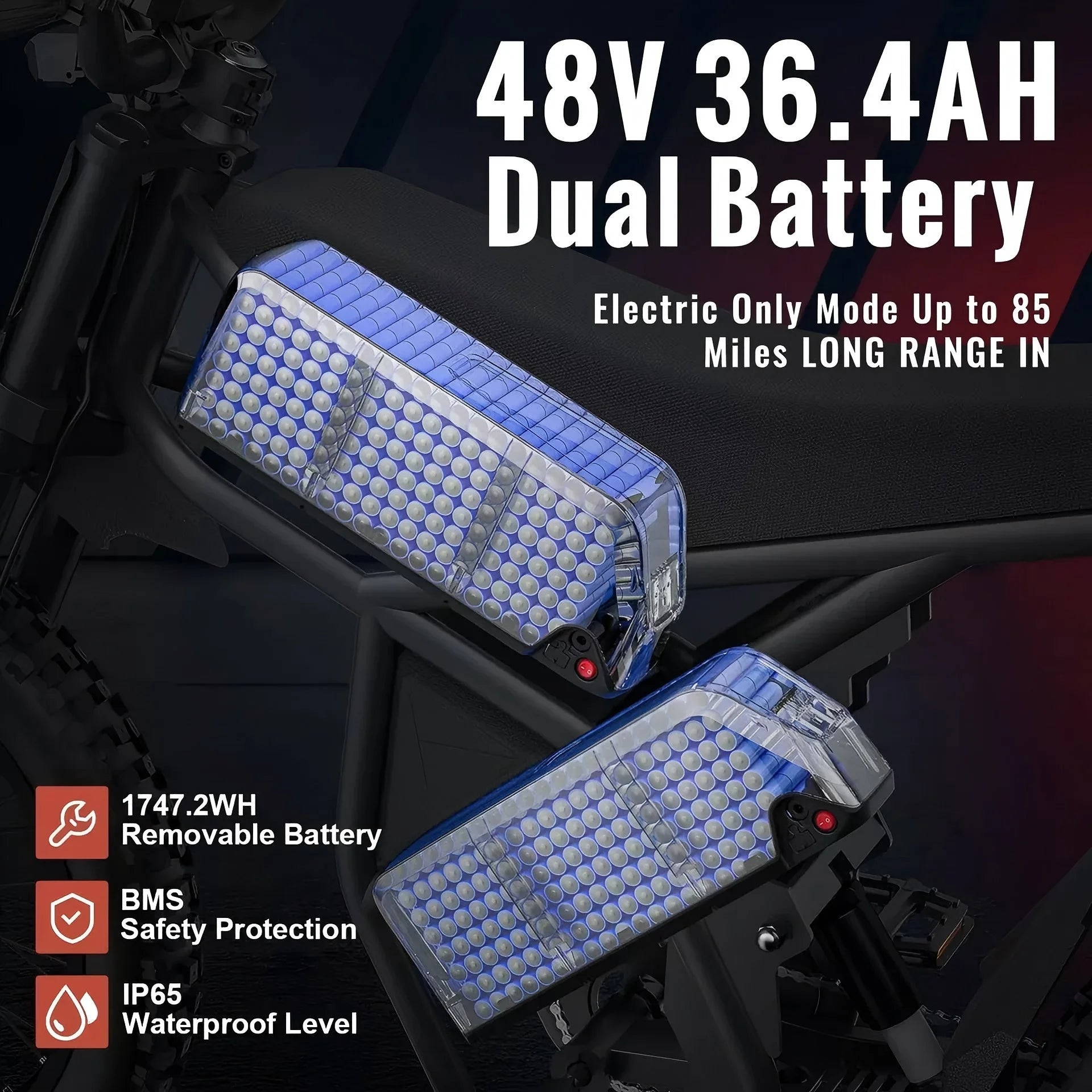 s GT73 Electric Motorbike 2400W 48V 18.2AH*2 Electric BIKE with 25" Tires Digital Screen Carbon Steel,Black