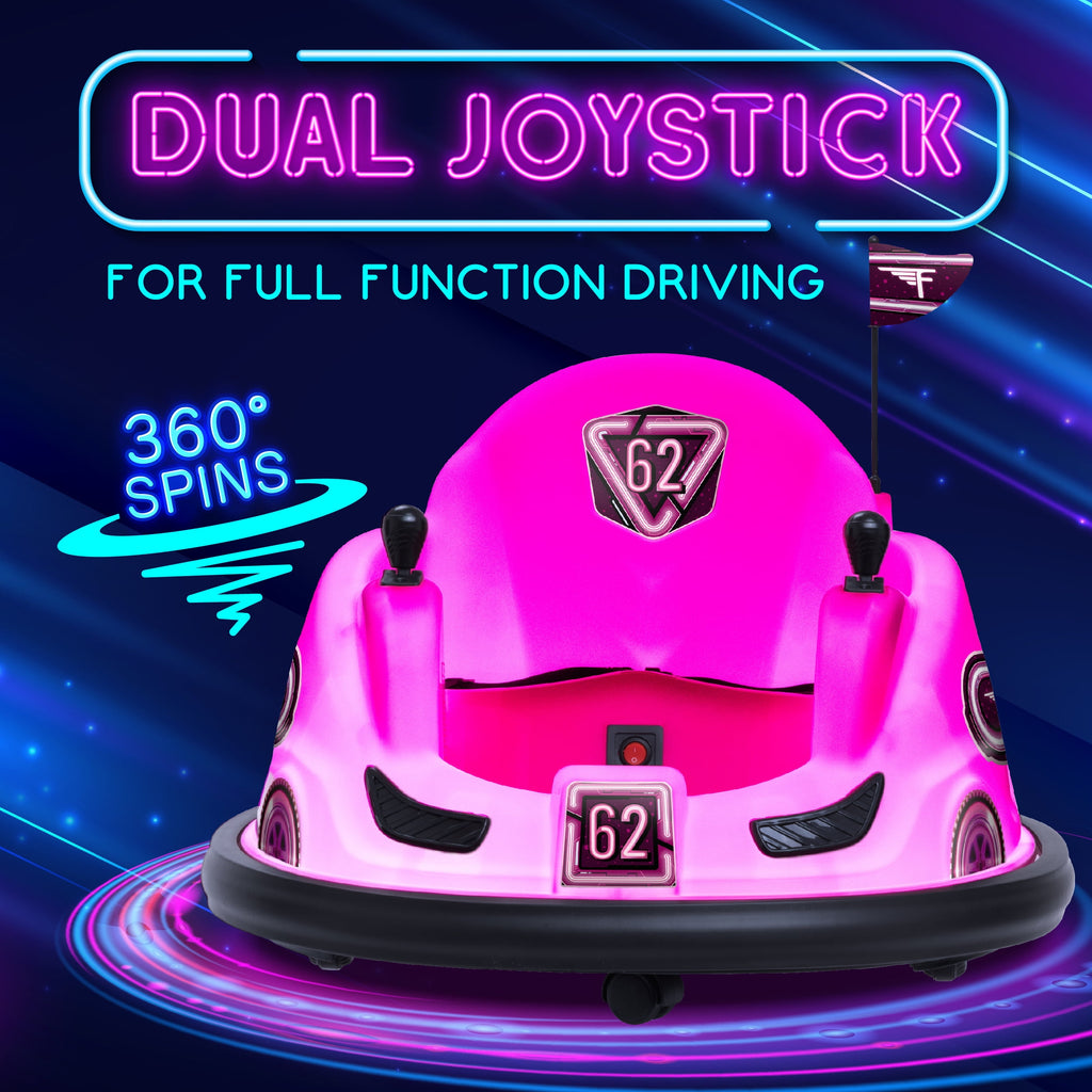 Pink Glow 6V Bumper Car, Battery Powered Ride on for Children by , Ages 1.5+, 66Lbs