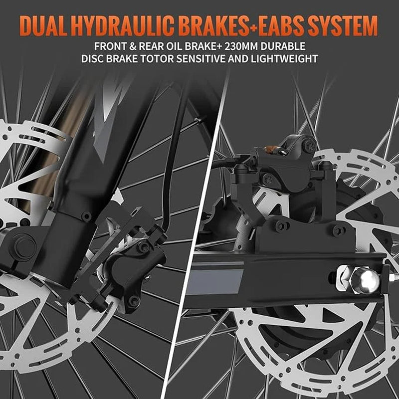 GT73 Electric Bike for Adults,2400W UL2849 Electric Dirtbike with 25" Motorcycle Tires,48V36.4Ah Dual Battery Ebike,Max 37 Mph & 85 Mile Long Range,Dual Hydraulic Brakes&Full Suspension