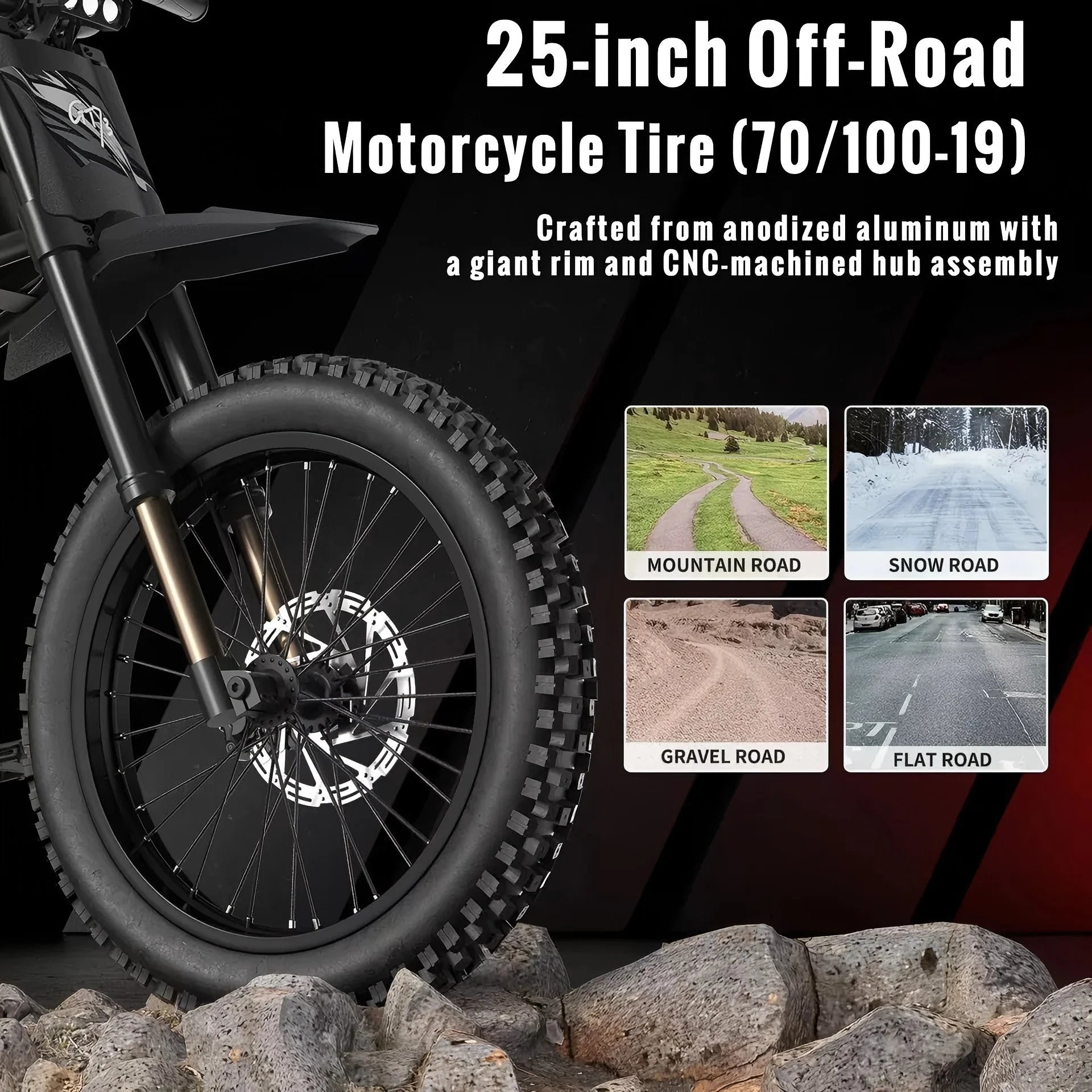 s GT73 Electric Motorbike 2400W 48V 18.2AH*2 Electric BIKE with 25" Tires Digital Screen Carbon Steel,Black