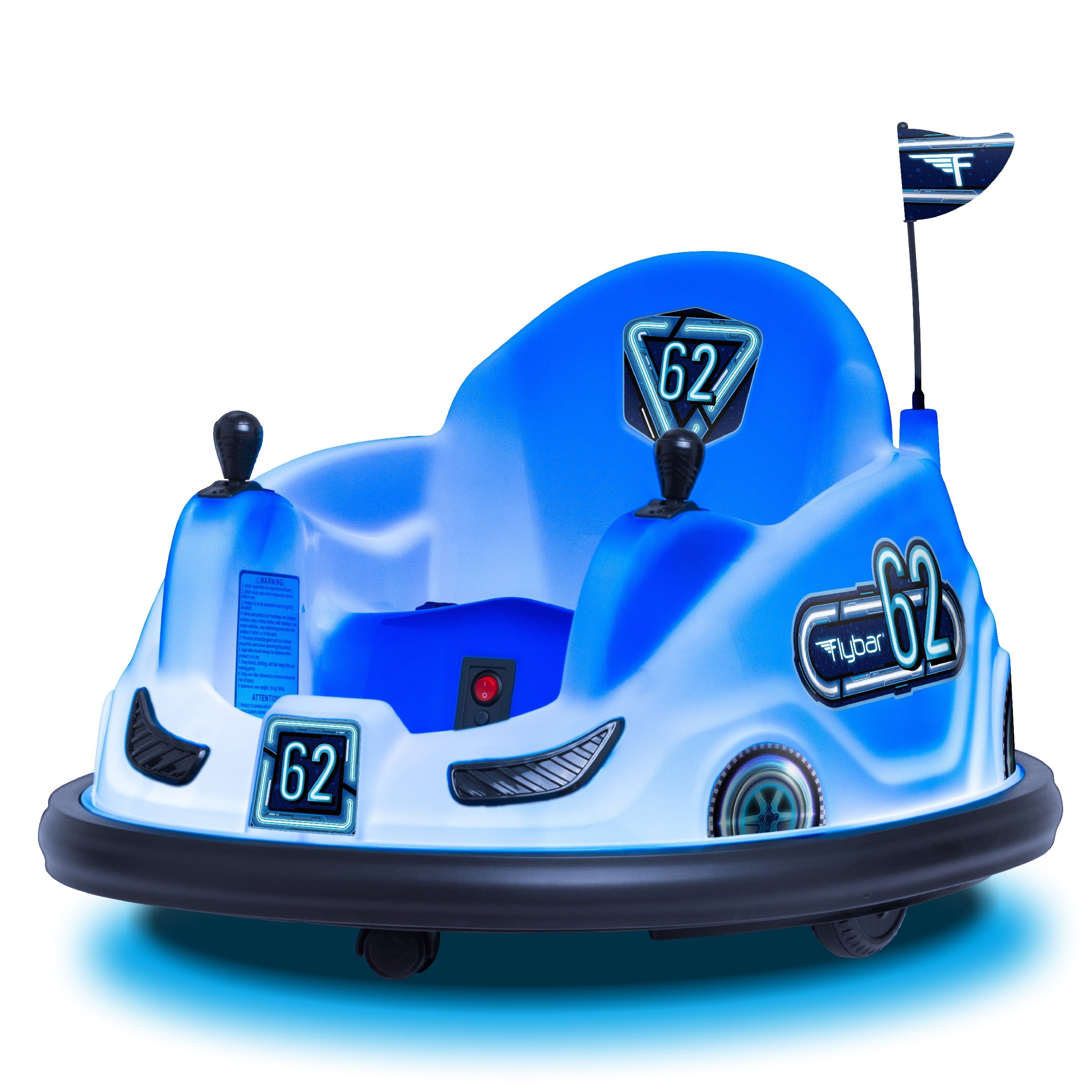 6V Blue Glow Bumper Car, Battery Powered Ride on for Children, Ages 1.5+, by