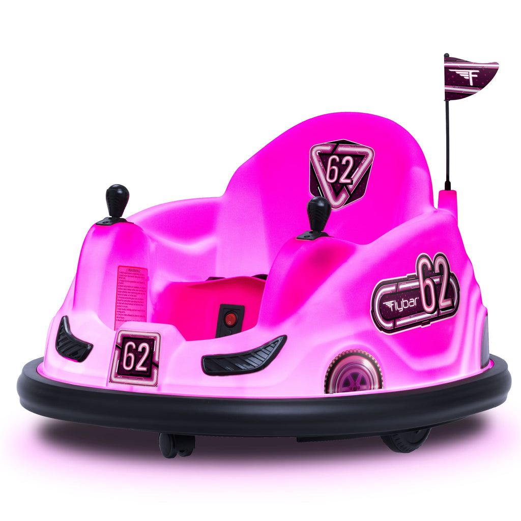Pink Glow 6V Bumper Car, Battery Powered Ride on for Children by , Ages 1.5+, 66Lbs