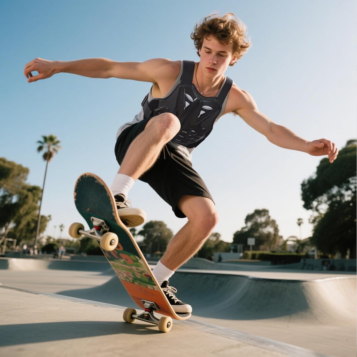 Motorcycle Armor Vest Chest Back, Motocross Body Guard Vest Skiing Riding Skating Anti-Fall Vest Protective Gear