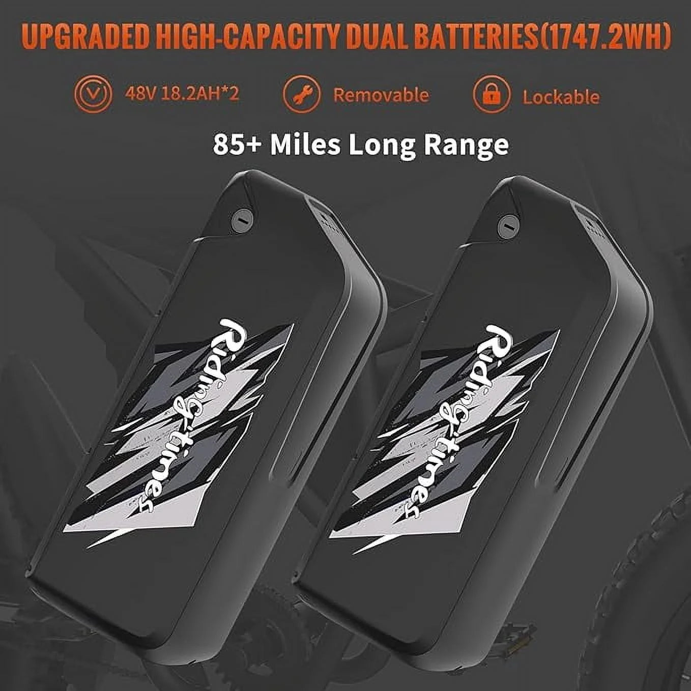 GT73 Electric Bike for Adults,2400W UL2849 Electric Dirtbike with 25" Motorcycle Tires,48V36.4Ah Dual Battery Ebike,Max 37 Mph & 85 Mile Long Range,Dual Hydraulic Brakes&Full Suspension