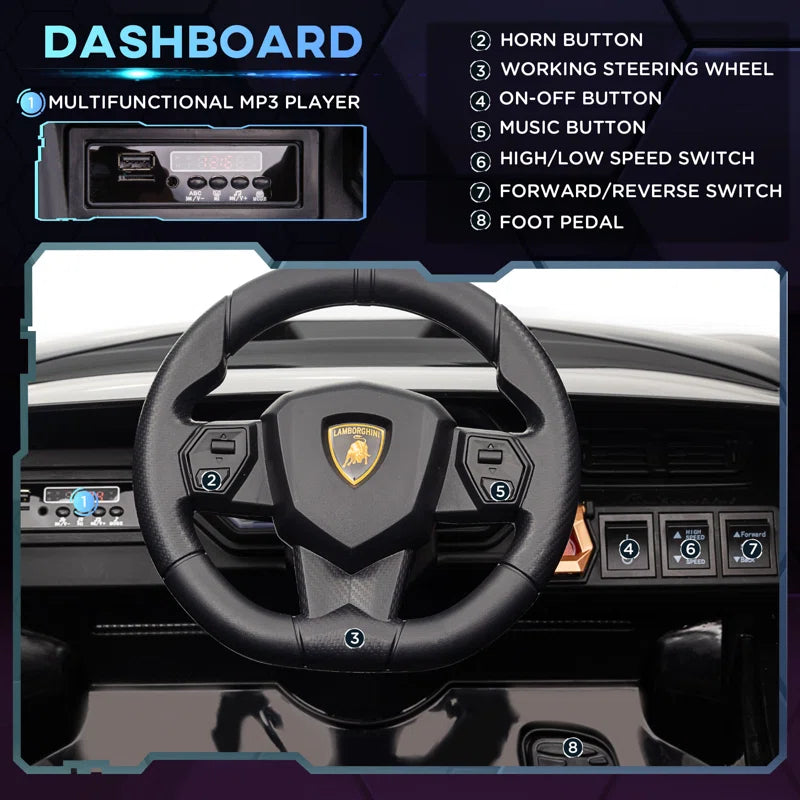 12V Ride on Car, Lamborghini SIAN Licensed Battery Powered Electric Car