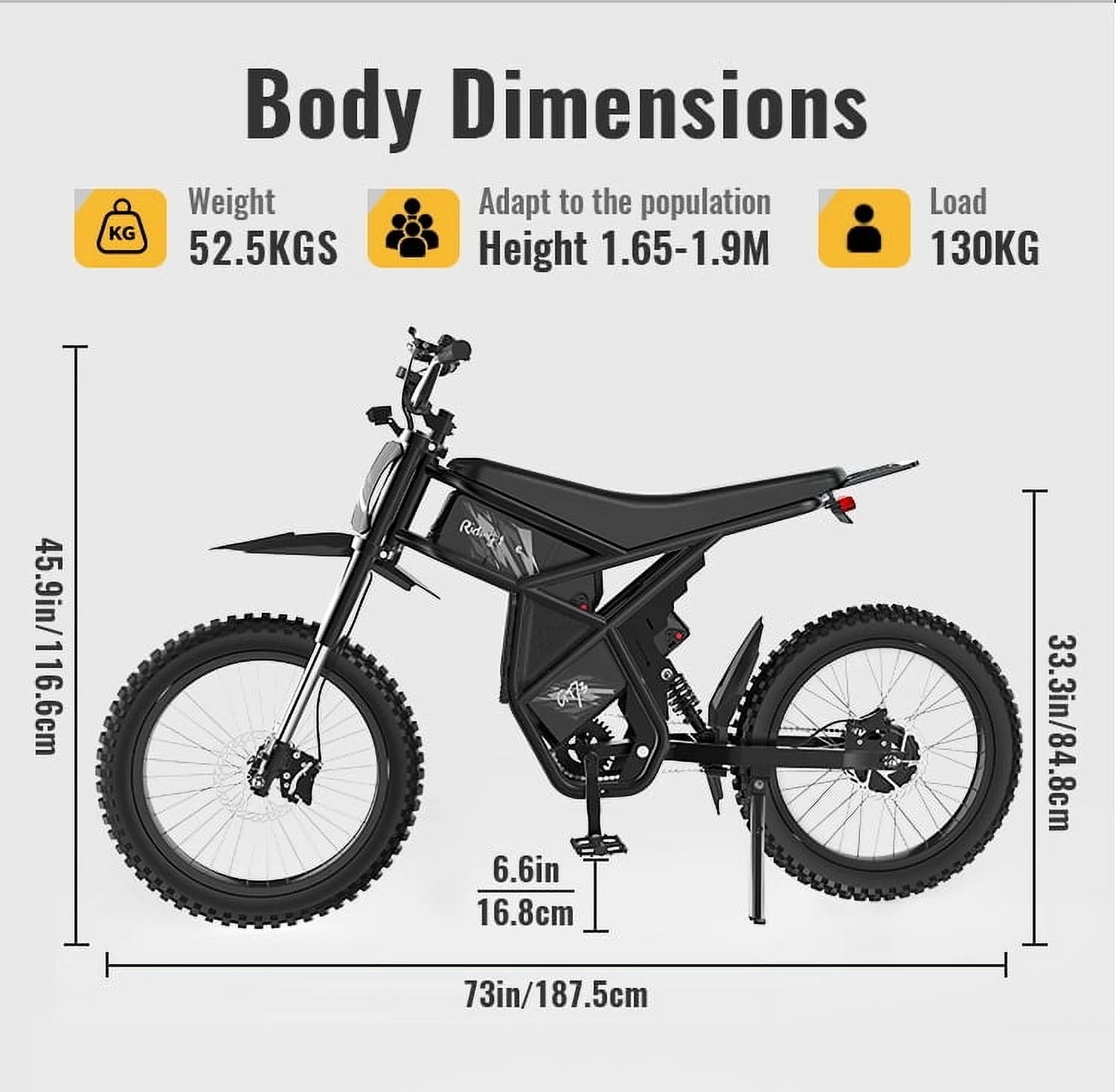 GT73 Electric Bike for Adults,2400W UL2849 Electric Dirtbike with 25" Motorcycle Tires,48V36.4Ah Dual Battery Ebike,Max 37 Mph & 85 Mile Long Range,Dual Hydraulic Brakes&Full Suspension